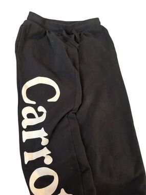 Black Sweatpants with White Side Script Logo